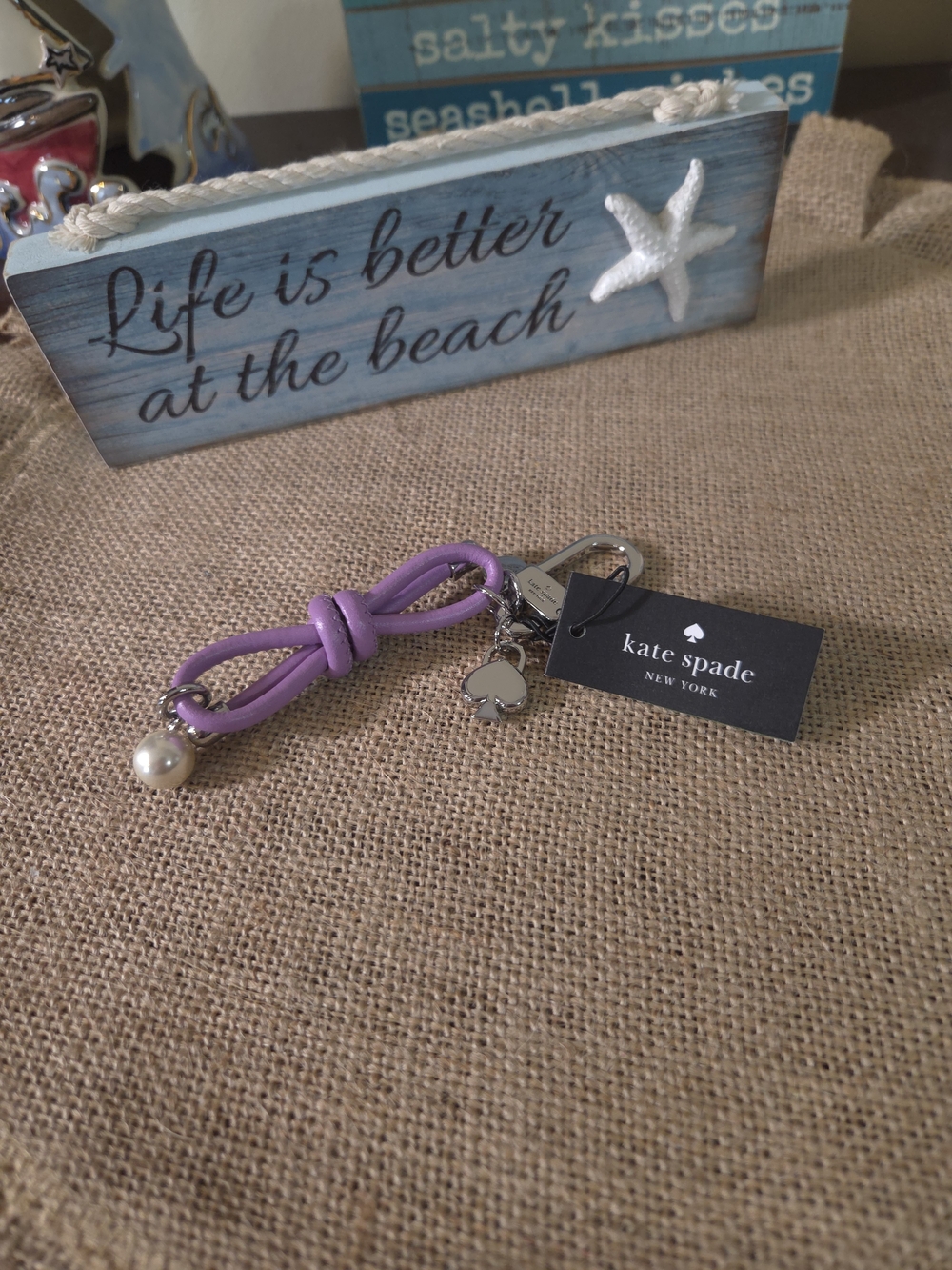 NWT Kate Spade Wisteria Lavender Knot Bag Charm